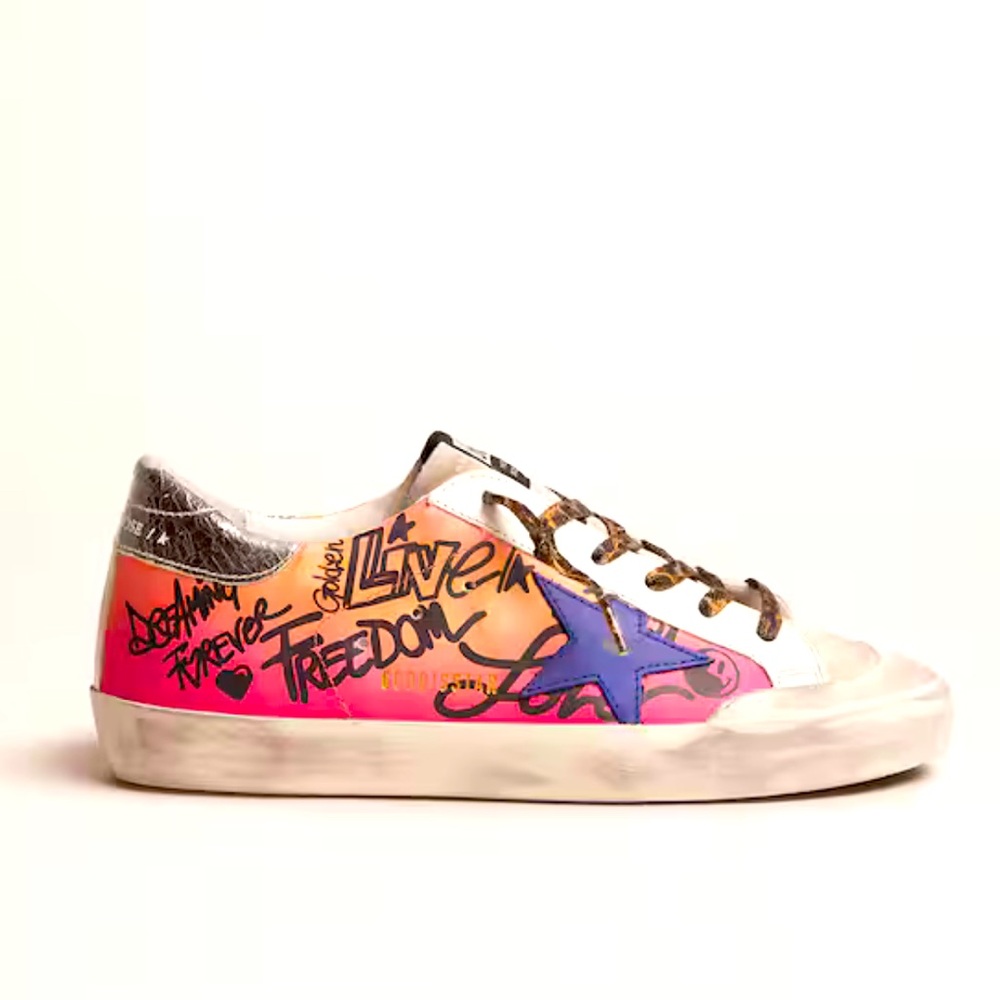 Golden Goose Shaded pink Super-Star sneakers with metallic heel tab